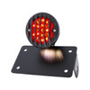 Motorcycle LED "Bobber" Style Horizontal Tail Light With Black Grille Bezel-Smoke Lens
