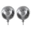 7" Chrome Dietz Style Headlight With 12 Volt Flat H4 Halogen Bulb (Pair)