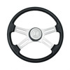 18" Polyurethane Rim 4 Spoke Steering Wheel With Horn Bezel