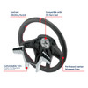 18" YourGrip GT PRO Leather Steering Wheel For 2012-2021 Peterbilt 579 & 2013-2021 Kenworth T680-Black