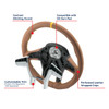 18" YourGrip GT PRO Leather Steering Wheel For 2012-2021 Peterbilt 579 & 2013-2021 Kenworth T680-Brown