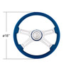 18" 4 Spoke Steering Wheel With Color Matching Horn Bezel - Electric Blue