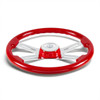 18" 4 Spoke Steering Wheel With Color Matching Horn Bezel - Indigo Red