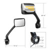 42241-UP CHROME HOOD MIRROR ASSEMBLY W/ SEQUENTIAL LED TURN SIGNAL FOR 2013-2021 KENWORTH T680 & PETERBILT 579 - PASSENGER
