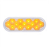 36723-UP 13 LED 6" OVAL DOUBLE FURY LIGHT (STOP, TURN & TAIL) WITH WARNING LIGHT - RED & AMBER LED/CLEAR LENS