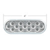 36723-UP 13 LED 6" OVAL DOUBLE FURY LIGHT (STOP, TURN & TAIL) WITH WARNING LIGHT - RED & AMBER LED/CLEAR LENS