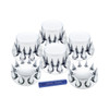 10307-UP DOME AXLE COVER COMBO KIT WITH 33MM SPIKE THREAD-ON NUT COVERS & NUT COVER TOOL - CHROME