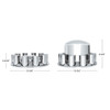 10317-UP DOME AXLE COVER COMBO KIT WITH 33MM CYLINDER THREAD-ON NUT COVERS - CHROME