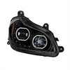 35744-UP BLACK 10 LED HEADLIGHT FOR 2013-2021 KENWORTH T680 - PASSENGER SIDE
