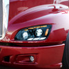 35881-UP BLACK LED HEADLIGHT WITH SEQUENTIAL TURN SIGNAL & POSITION LIGHT BARS FOR 2008-17 KENWORTH T660 - DRIVER
