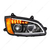 32841-UP BLACK FULL LED HEADLIGHT WITH TURN SIGNAL & POSITION LIGHT BAR FOR 2007-2017 KENWORTH T660 - PASSENGER