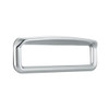 20595-UP CHROME BEZEL WITH VISOR FOR 4-3/8" X 7/8" KENWORTH GLOVE BOX EMBLEM