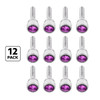23818-UP 1-3/16" LONG M6 DASH SCREW WITH CRYSTAL FOR KENWORTH - PURPLE CRYSTAL (12-PACK)