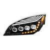 35726-UP CHROME 10 LED PROJECTOR HEADLIGHT WITH LED SEQUENTIAL TURN & DRL FOR 2018-2024 CASCADIA - PASSENGER
