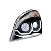 31270-UP BLACKOUT PROJECTION HEADLIGHT WITH WHITE LED POSITION LIGHT FOR 2008-17 FREIGHTLINER CASCADIA - DRIVER