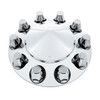 10363-UP POINTED FRONT AXLE COVER WITH 33MM STANDARD STYLE PUSH-ON NUT COVERS - CHROME