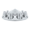 10363-UP POINTED FRONT AXLE COVER WITH 33MM STANDARD STYLE PUSH-ON NUT COVERS - CHROME
