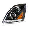 35755-UP BLACK ALL LED HEADLIGHT FOR 2013-2017 VOLVO VN/VNL - DRIVER