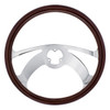 88107-UP 18" WOOD STEERING WHEEL - SCORPION