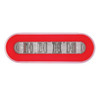 36924-UP 22 LED 6" Oval GloLight With Divider Bar Inner Design (Stop, Turn & Tail) - Red LED/Red Insert (Card)
