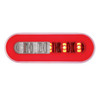 36924-UP 22 LED 6" Oval GloLight With Divider Bar Inner Design (Stop, Turn & Tail) - Red LED/Red Insert (Card)