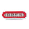 36924-UP 22 LED 6" Oval GloLight With Divider Bar Inner Design (Stop, Turn & Tail) - Red LED/Red Insert (Card)