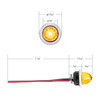 34849-UP 4 LED Dual Function 3/4" Mini Watermelon Light (Clearance/Marker) - Amber LED/Clear Lens