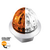 39235-UP 4 LED 1-1/8" Watermelon Double Fury Light With Clear Lens (Clearance/Marker) - Amber & White LED