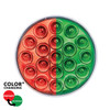 35948-UP 19 LED 4" Round Double Fury Light (Stop & Turn) - Red & Green LED/Clear Lens