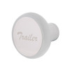 22957-UP Deluxe Aluminum Screw-On Air Valve Knob With Stainless "Trailer" Plaque - Pearl White