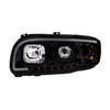 32918-UP Blackout Projection Headlight With LED Turn Signal & Light Bar For 2008-2024 Peterbilt 389-Driver