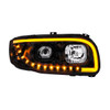 32919-UP Blackout Projection Headlight With LED Turn Signal & Light Bar For 2008-2024 Peterbilt 389-Passenger