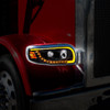 32919-UP Blackout Projection Headlight With LED Turn Signal & Light Bar For 2008-2024 Peterbilt 389-Passenger