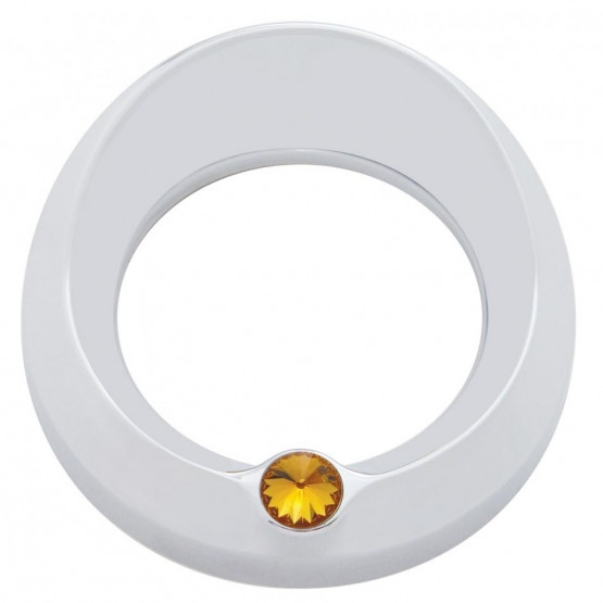 Signature Series Gauge Bezel With Visor & Crystal For 3-3/4" DIA Speed/Tachometer Gauge - Amber Crystal