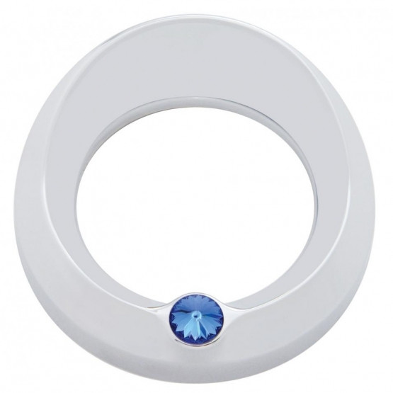 Signature Series Gauge Bezel With Visor & Crystal For 3-3/4" DIA Speed/Tachometer Gauge - Blue Crystal