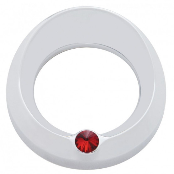 Signature Series Gauge Bezel With Visor & Crystal For 3-3/4" DIA Speed/Tachometer Gauge - Red Crystal