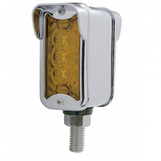 3 LED Single Function Double Face Light W/Visor - Vertical Mount - Amber & Red LED/Amber & Red Lens