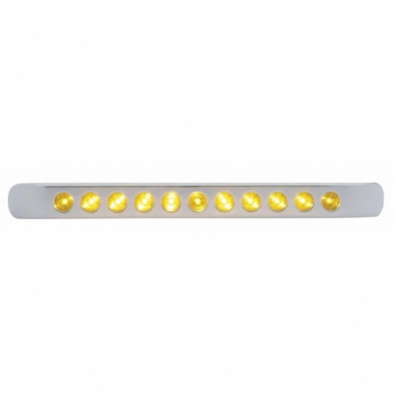 11 LED 17" Turn Signal Light Bar With Bezel - Amber LED/Amber Lens
