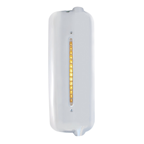 Mirror Cover With 14 LED 12" Light Bar For 2005 & Older Freightliner (Passenger) - Amber LED/Clear Lens