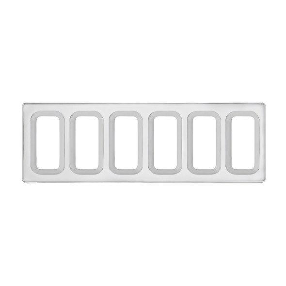 Chrome Plastic Dash Switch Panel Cover For International - 6 Openings
