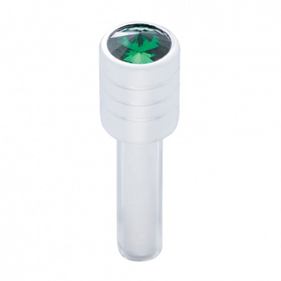 Chrome Door Lock Knob With 7/16" Green Crystal (2pc/set)