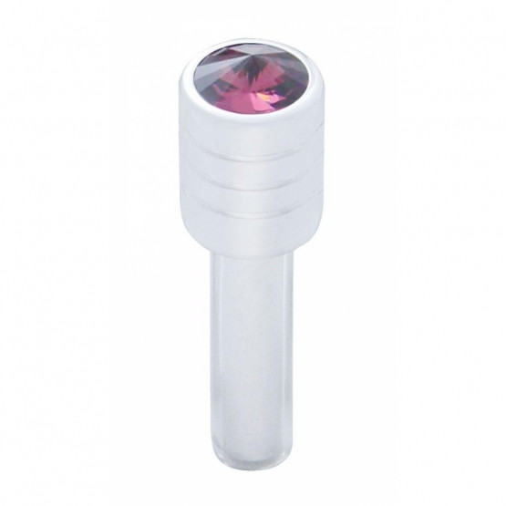 Chrome Door Lock Knob With 7/16" Purple Crystal (2pc/set)