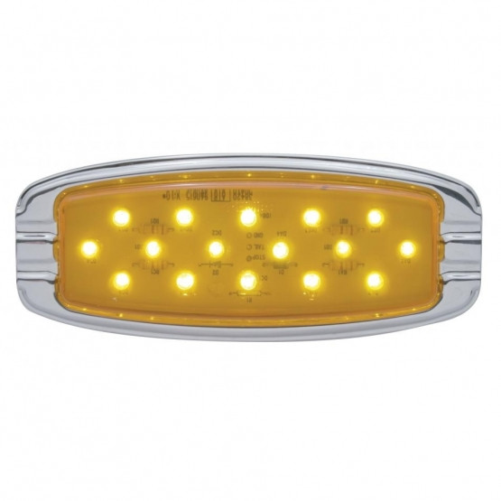 16 LED Retro Light (Clearance/Marker) - Flush Mount - Amber LED/Amber Lens