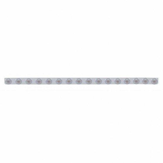 79-1/2" SS Bumper Light Bracket With 16X 9 LED 2" Beehive Lights & Bezels -Red LED/Clear Lens
