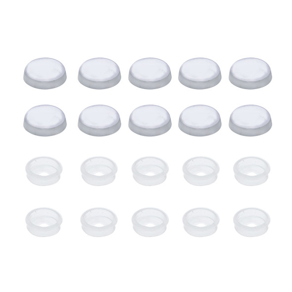 Chrome Plastic Snap-On Screw Covers For 1/4" Screw (10-Pack)