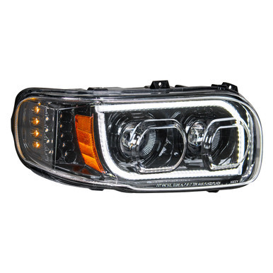 31147-UP High Power LED "Blackout" Headlight With 16 LED Turn & 57 LED Bar For 2008-2022 Peterbilt 389- Passenger