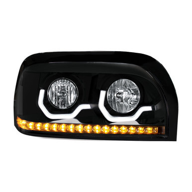 31206-UP Freightliner Century Blackout Projection Headlight With LED Light Bar and Turn Signal - Passenger