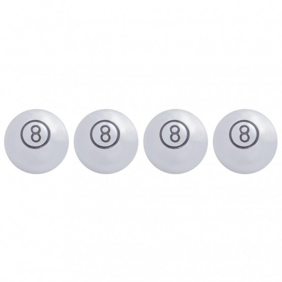 Chrome Large "8" Ball Valve Caps (4-Pack)