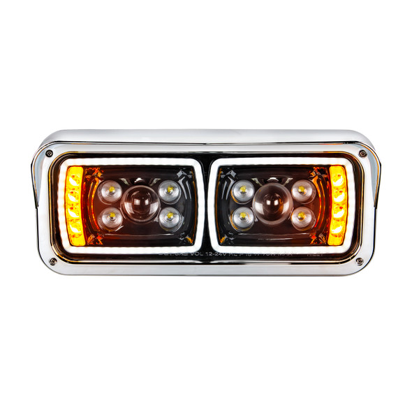 35826-UP 10 High Power Led "Blackout" Projection Headlight With Led Turn Signal & Position Light Bar - Passenger