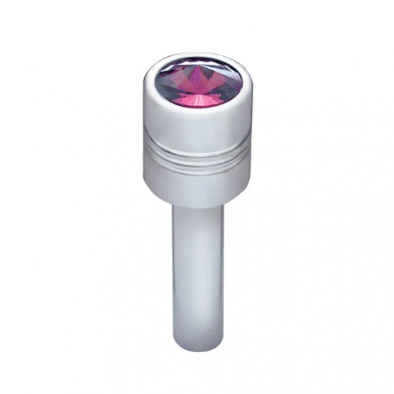 Chrome Door Lock Knob With 9/16" Purple Crystal (2-Pack)